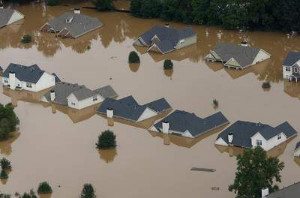 flooded houses